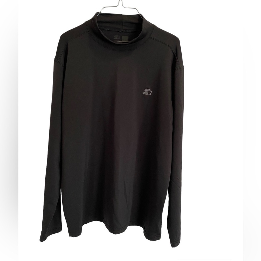 Dri-star men’s black long sleeve shirt,‎ mock neck pullover athletic shirt